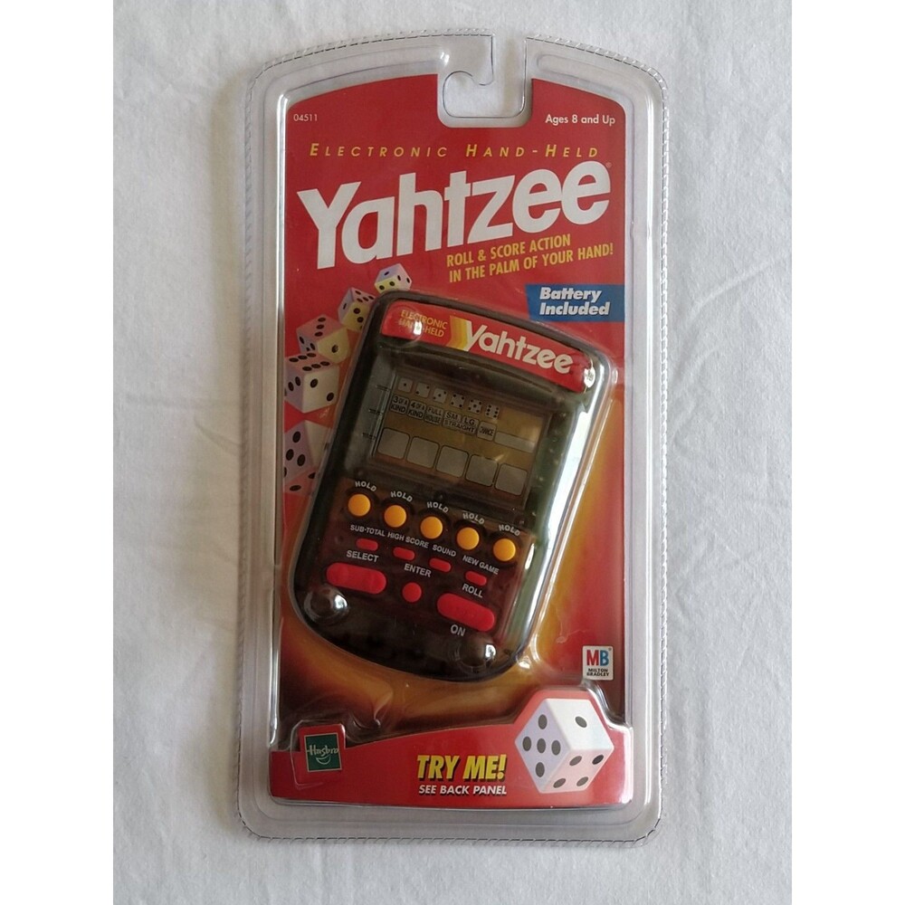 Yahtzee Electronic Handheld Game 1999 Clear Milton Bradley Hasbro Y2K New Sealed